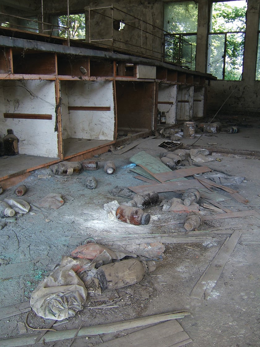 Toxic materials remain at the abandoned factory site.